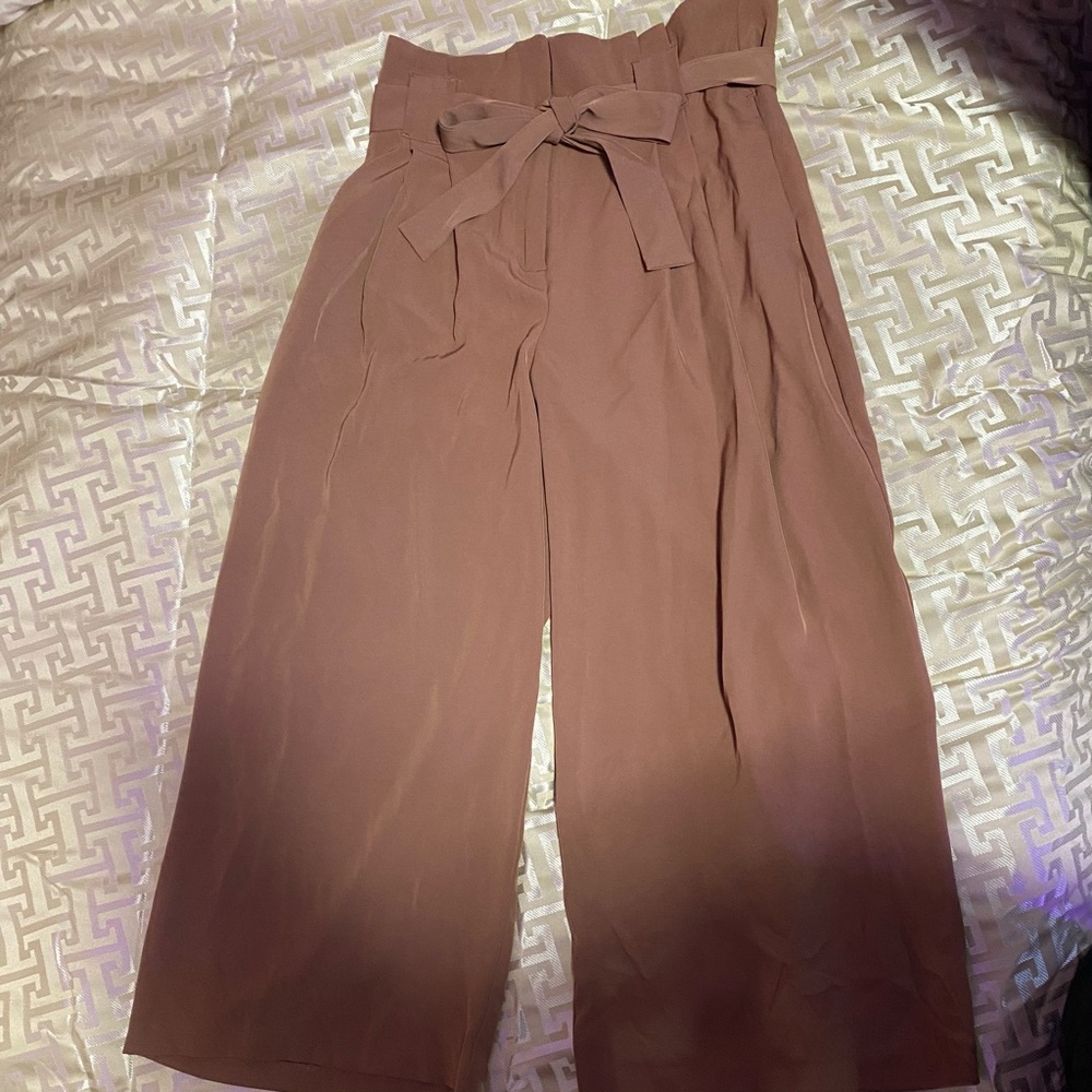 Dynamite dress pants paperbag tie front dusty rose